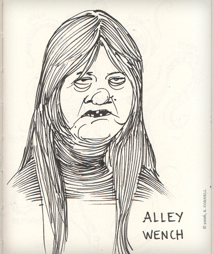 A Quick Caricature of an Alley Wench